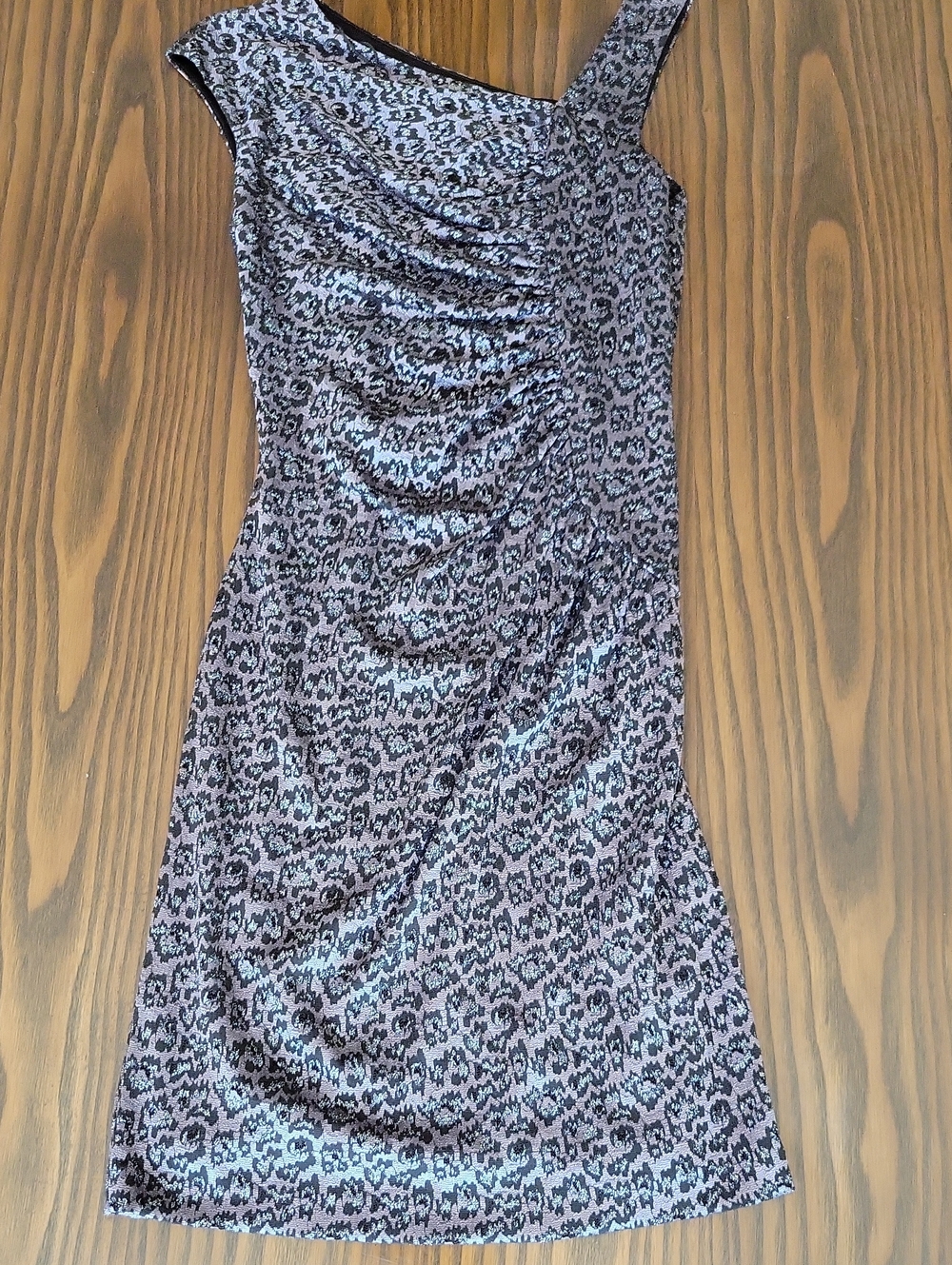 NWT -- ADRIANNA PAPELL Brown Black Sleeveless Ruched Dress | Size: 4